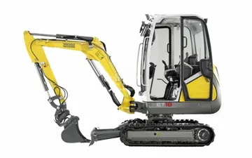 Minibagr Wacker Neuson ET18 s obsluhou pro zemní práce